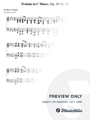 Prelude in C Minor, Op. 28 No. 20 – Frédéric Chopin (Beginner - Easy Version) by Nivek Piano - Sheet Music