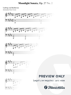 Moonlight Sonata, Op. 27 No. 2 – Ludwig van Beethoven (Intermediate - Medium version) by Nivek Piano - Sheet Music