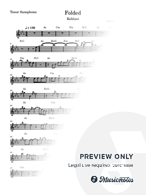 Folded for Tenor Saxophone by Nathan Allen - Sheet Music