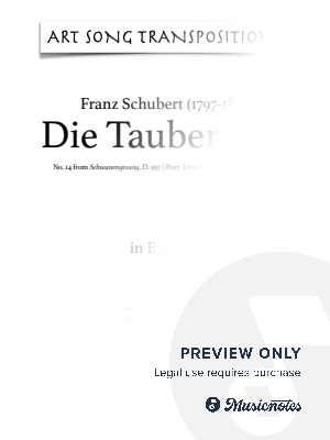 SCHUBERT: Die Taubenpost, D. 957 no. 14 (transposed to E major)
