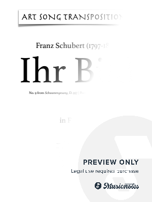 SCHUBERT: Ihr Bild, D. 957 no. 9 (transposed to F minor) by Art Song Transpositions - Sheet Music