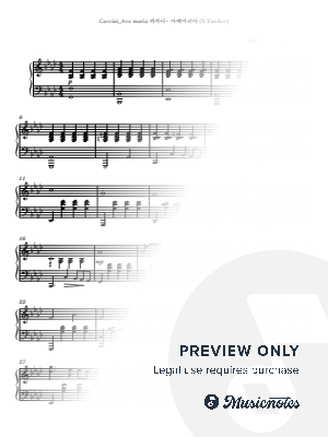 Caccini : Ave maria (piano solo) by Catwoman piano - Sheet Music