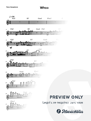 Whoa - Tenor Saxophone by Nathan Allen - Sheet Music