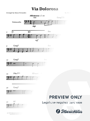 Via Dolorosa - Sandi Patty | EASY CELLO SOLO (with Chords) by Glauco Fernandes - Sheet Music