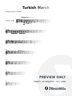 Rondo Alla Turca (Turkish March) - Mozart | EASY CLARINET SOLO by Glauco Fernandes - Sheet Music