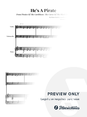 He's A Pirate - Pirates of the Caribbean | VIOLIN & CELLO DUET & PIANO by Glauco Fernandes - Sheet Music