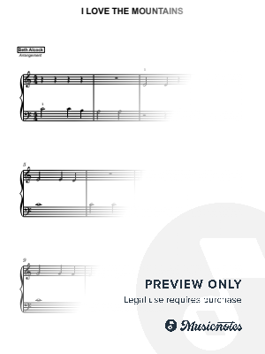I Love the Mountains - beginner piano by Beth Alcock – Violin & Piano Arrangements - Sheet Music