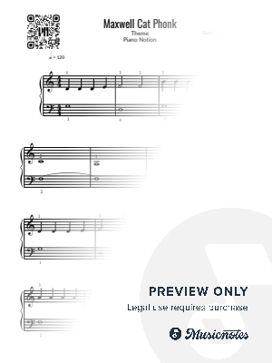 Maxwell Cat Phonk, Serhii Volodymyrovich Fysun, Bez Igr (Easy Piano) by Piano Notion - Sheet Music