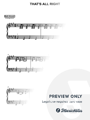 That's All Right (Elvis Presley) - intermediate piano by Beth Alcock – Violin & Piano Arrangements - Sheet Music