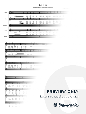 Let It Be in the style of a 16th century madrigal