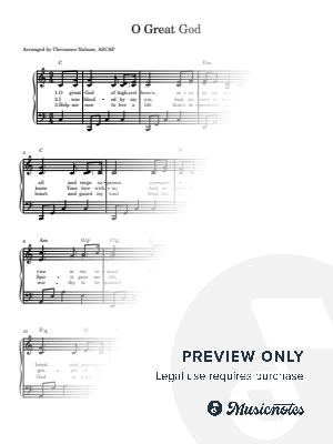 O Great God by Chrisanne Nahum - Sheet Music