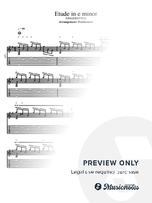 ETUDE IN E-MINOR - FRANCISCO TARREGA by Murathan Besi - Sheet Music