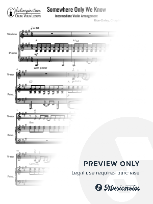 Somewhere Only We Know by Violinspiration - Sheet Music