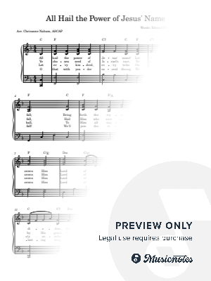 All Hail the Power of Jesus' Name by Chrisanne Nahum - Sheet Music