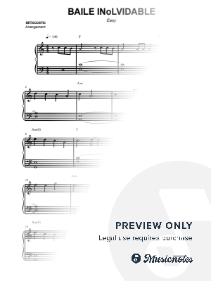 BAILE INoLVIDABLE [easy] by Betacustic - Sheet Music