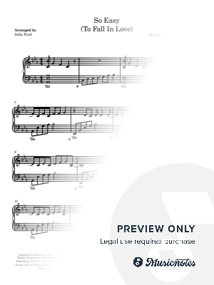 So Easy (To Fall in Love) by Julia Fyod - Sheet Music