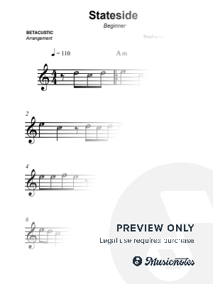 Stateside [beginner] by Betacustic - Sheet Music