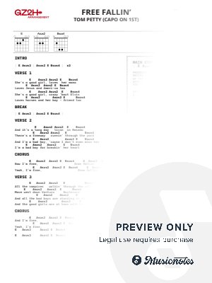 Free Fallin' by GuitarZero2Hero - Sheet Music