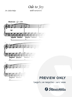 Ode to Joy with Variations - Beethoven - Level 3+ Piano by JB's House of Music - Sheet Music