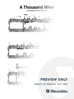 A Thousand Miles by Pierre Piscitelli - Sheet Music