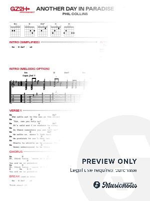 Another Day In Paradise by GuitarZero2Hero - Sheet Music