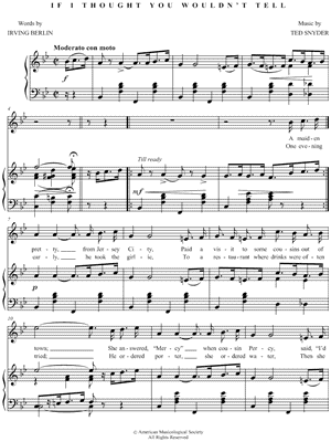 If I Thought You Wouldn't Tell