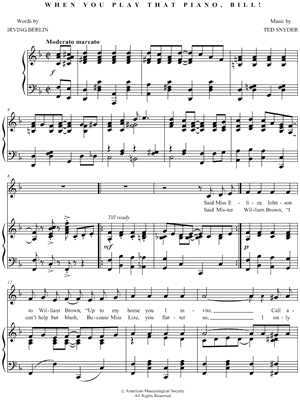 When You Play That Piano, Bill!