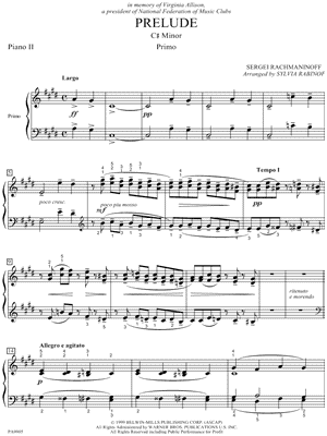 Prelude in C# Minor - Piano II  (Primo Part)