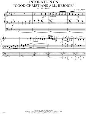 Intonation on "Good Christians All, Rejoice"