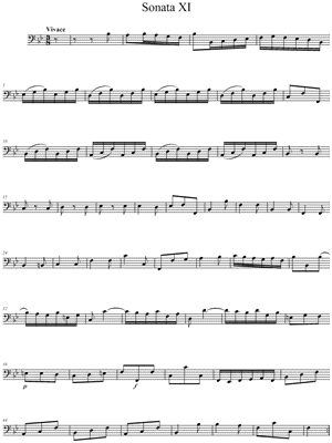 Sonata XI for Violin and Basso Continuo - Continuo Part