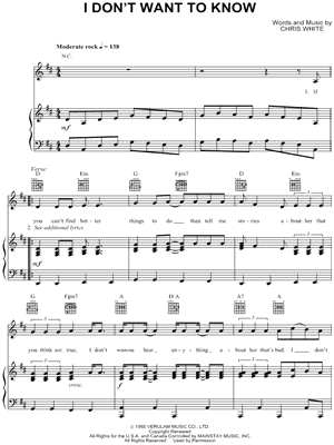 I Don't Want To Know