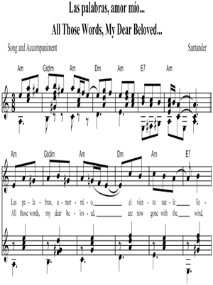 Las Palabras, Amor Mio...
