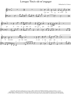 Lorsque Tircis sut m'engager