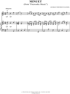 Music for the Royal Fireworks: Minuet II - Violin & Pinao