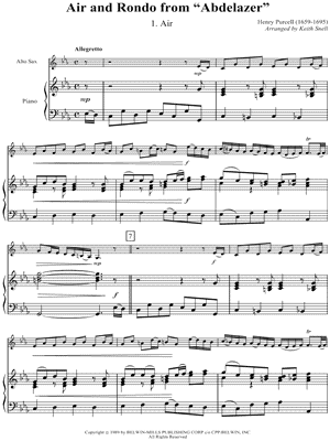 Air and Rondo from "Abdelazer" - Piano Accompaniment