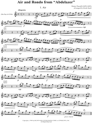 Air and Rondo from "Abdelazer" - Alto Saxophone part