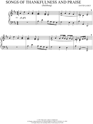 Songs of Thankfulness and Praise