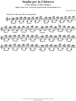 Studio Per La Chitarra, Part 2 - Exercises left hand No. 4