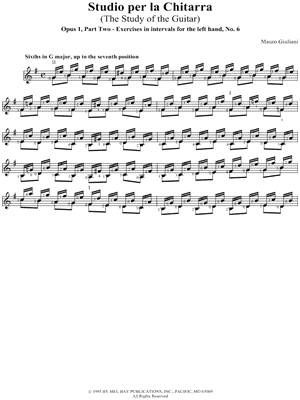 Studio Per La Chitarra, Part 2 - Exercises left hand No. 6
