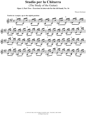 Studio Per La Chitarra, Pt 2 - Exercises left hand No. 16