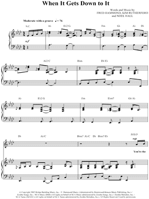 When It Gets Down To It