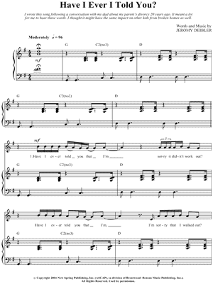 Have I Ever I Told You?