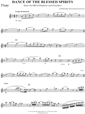 Dance of the Blessed Spirits - Flute Part