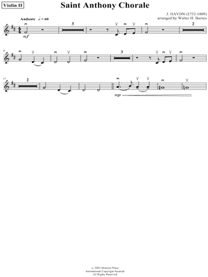 Saint Anthony Chorale - Violin II