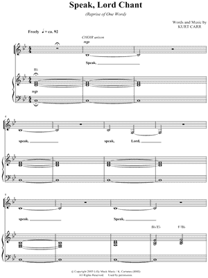 Speak, Lord Chant
