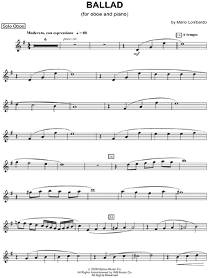 Ballad for Oboe and Piano - Oboe part
