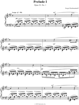 Prelude I in F# Minor - Opus 23, No.1