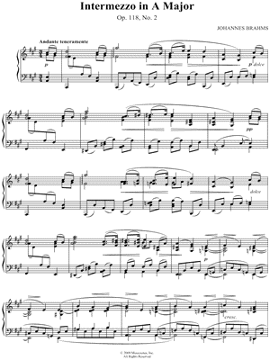 Intermezzo in A Major; Opus 118, No. 2