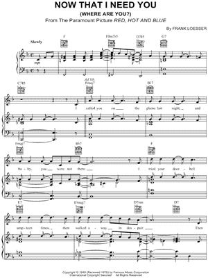 Now That I Need You (Where Are You?)