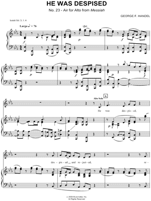 He Was Despised, No. 23 - Air for Alto from Messiah